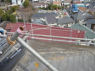横浜市港北区 雨漏り補修　足場架設