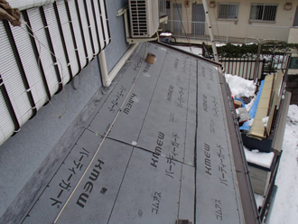 横浜市港南区　防水紙設置