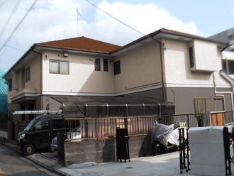 横浜市港北区 雨漏り補修　足場架設