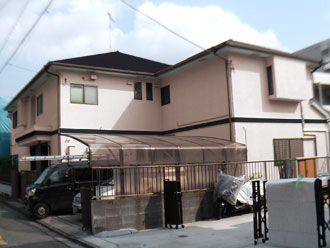 横浜市港北区 雨漏り補修　足場架設