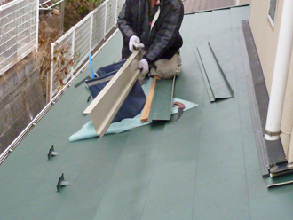 屋根カバー工事　葺き付け