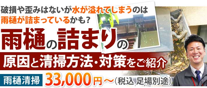 雨樋の詰まりの原因と清掃方法・対策をご紹介