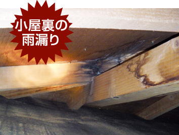 小屋裏の
雨漏り
