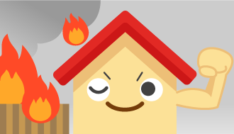 火災被害を低減する飛び火試験飛び火性能試験に合格