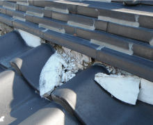 漆喰が剥がれている