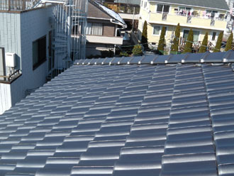 雪止め設置なしの瓦屋根