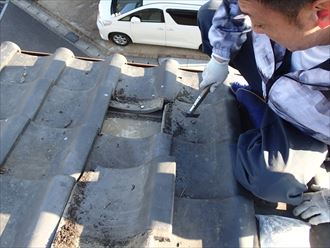 練馬区軒瓦固定006