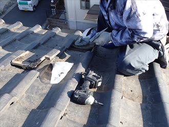 練馬区軒瓦固定002