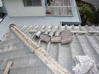 三鷹市　瓦屋根の棟交換工事003_R