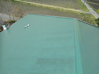 茂原市　屋根塗装　中塗り