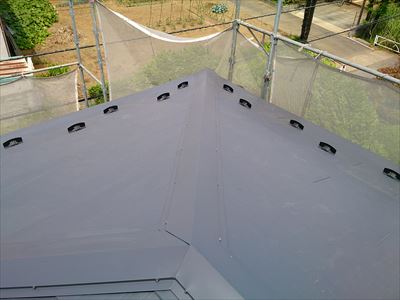 大屋根雨漏り面葺き替え後