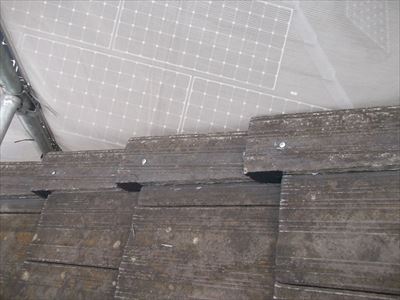 ケラバ瓦補修、ステンビスとコーキングによる目止め