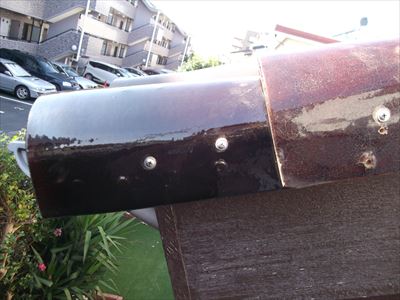 施工後のケラバ部分