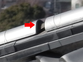 八王子市　屋根点検　冠瓦のずれ2