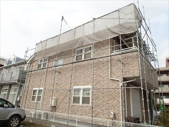 屋根工事,メッシュシート,飛散防止