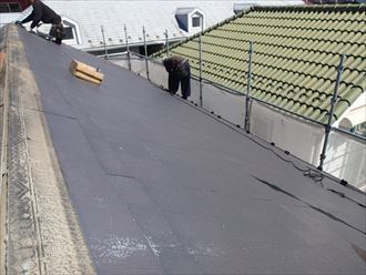 棟板金,取り外し,屋根材,着工前