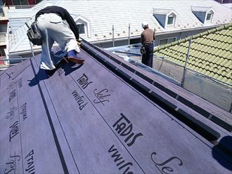 貫板,モルタル樹脂製,設置状況