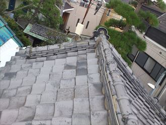 地震,歪み,棟,瓦