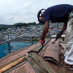 屋根工事の様子