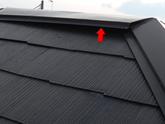 江東区 棟板金が浮いている