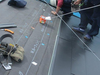 川崎市中原区　屋根材（スーパーヒランビー）設置