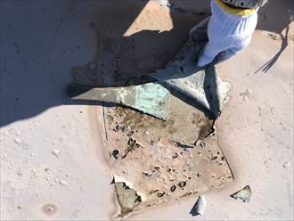 袖ケ浦市　捲れ部分の補修