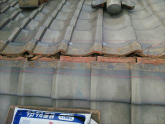 君津市　棟瓦の解体