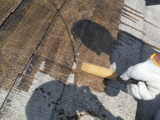 川崎市中原区　屋根塗装　下塗りのシーラー