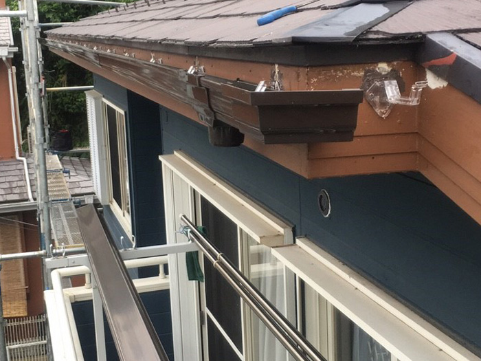 川崎市幸区　軒樋の設置