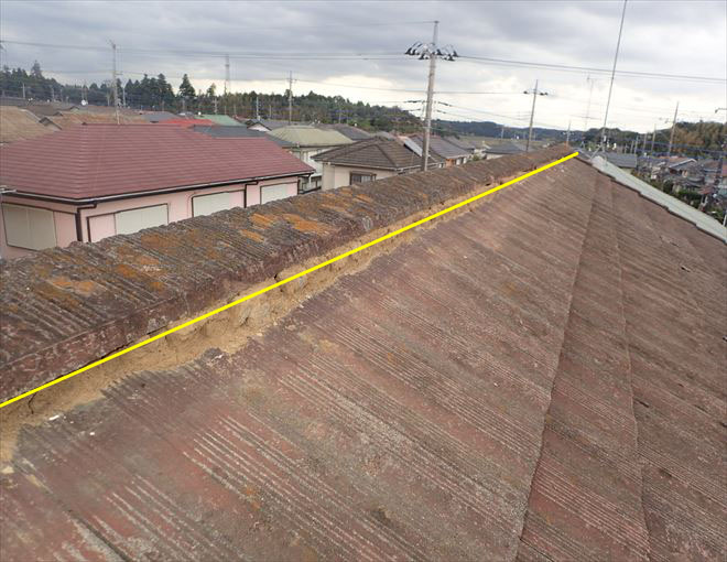 棟瓦のずれ方を可視化