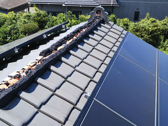 熨斗瓦の積みなおし