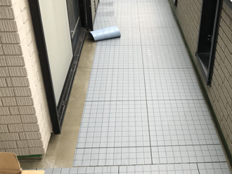 武蔵野市境　ウレタン防水工事　自着シート設置