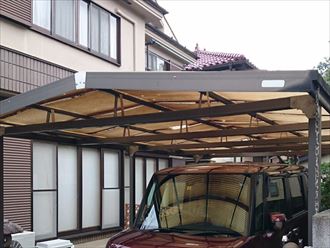 小平市上水南町でカーポートの修理依頼