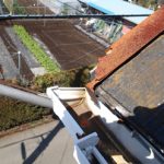 金属製のけらば水切りが錆びている