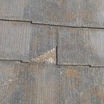 スレートにひび割れや欠損