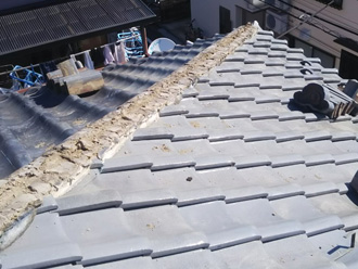 印西市岩戸　棟取り直し工事　棟解体