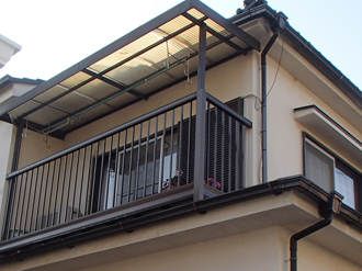 ２階ベランダ屋根の調査