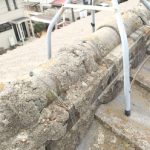 屋根の上の酷いカビ