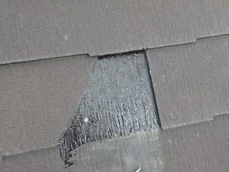 愛甲郡愛川町中津　スレート割れ補修　シーラー塗布後