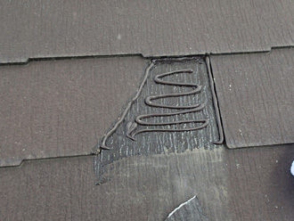 愛甲郡愛川町中津　スレート割れ補修　補修材