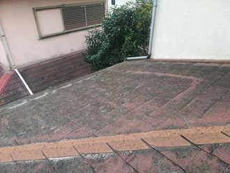 苔が繁殖した屋根