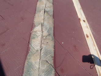 棟板金と貫板の撤去
