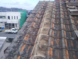 セメント瓦の解体と撤去