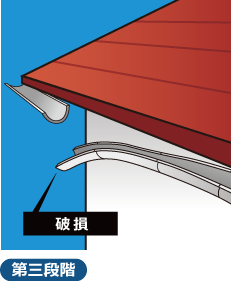 雪の重みに耐えられなくなった雨樋は破損や脱落してしまいます