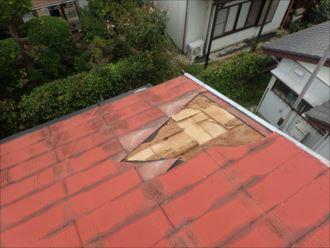 木更津市八幡台　化粧スレートの剥がれ