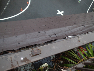 裂けてきた斜壁部分