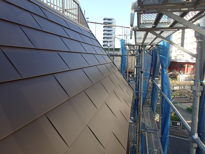 斜壁の改修工事、竣工