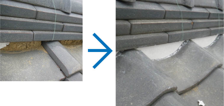 漆喰詰め増し工事