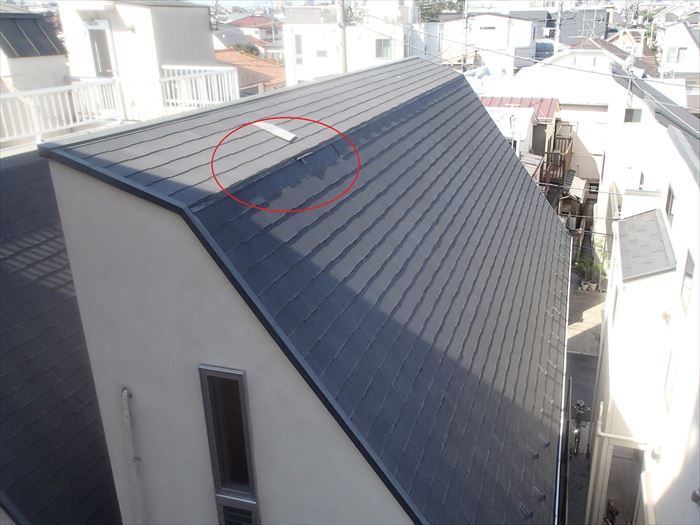 破損した屋根部分