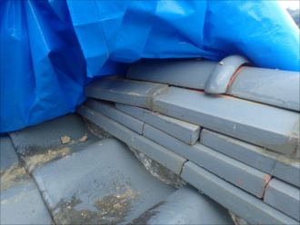 木更津市　棟瓦の崩れ